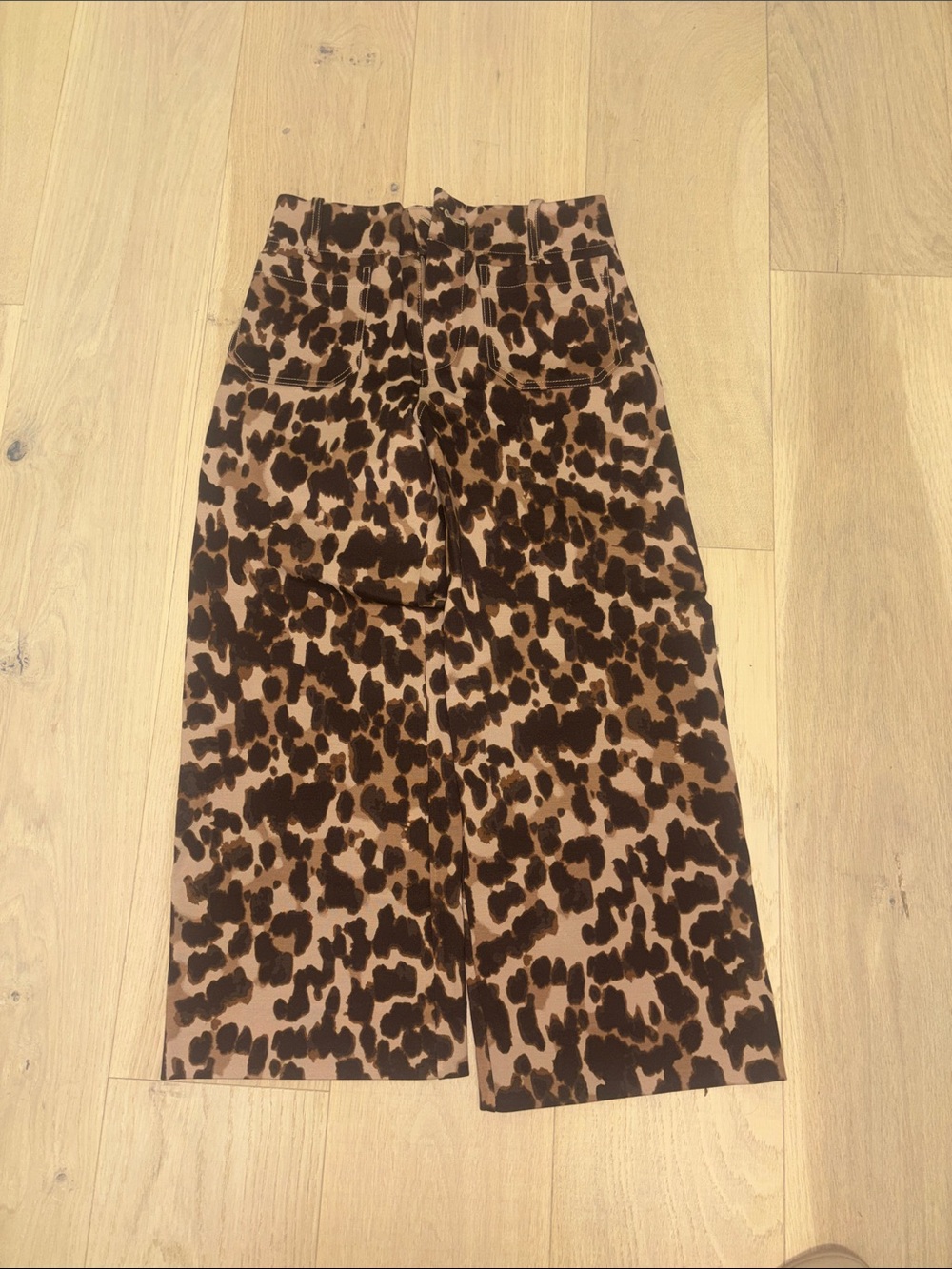 Maeve Leopard-Print Colette Pants in Brown and Tan